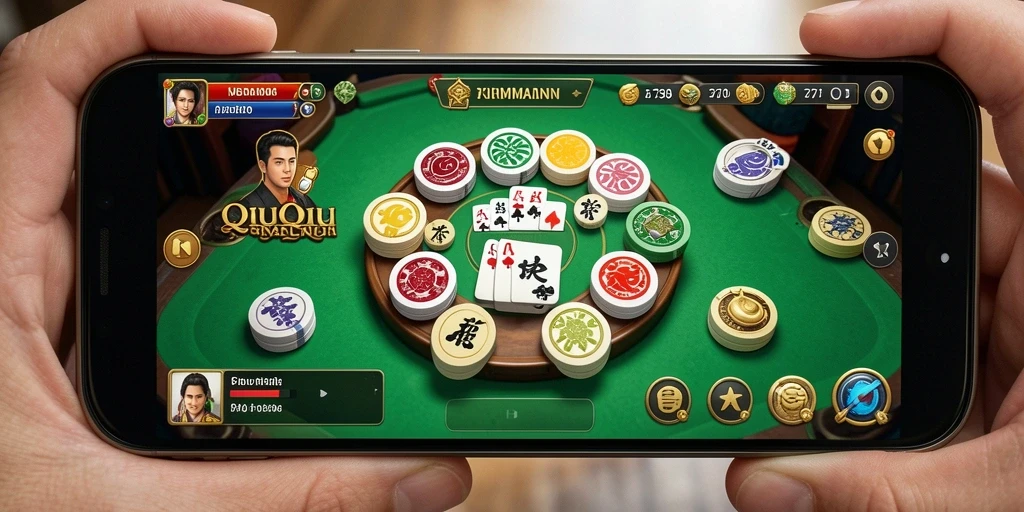Tampilan gameplay seru dalam game QiuQiu.
