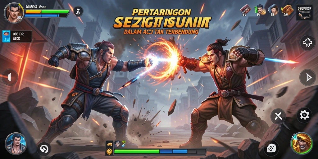 Screenshot aksi mendebarkan dalam 888IDR dengan pertarungan penuh semangat.