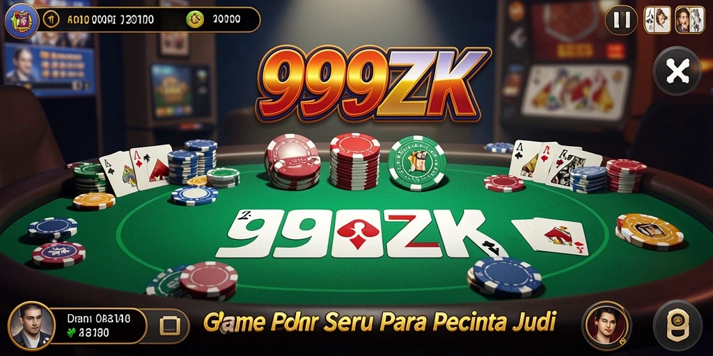 Tampilan screenshot utama 999ZK menunjukkan gameplay poker yang mengasyikkan.