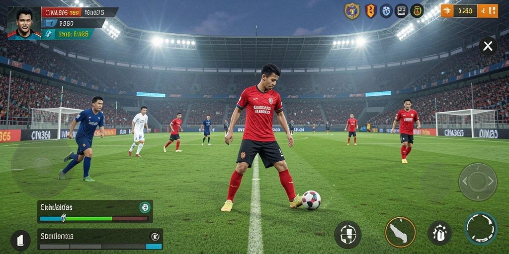 Tampilkan gameplay sepak bola yang mendebarkan dalam CINA365.