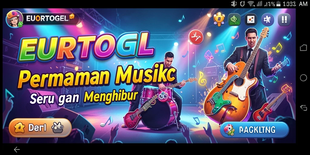 Screenshot gameplay EUROTOGEL dengan tampilan fitur musik interaktif.