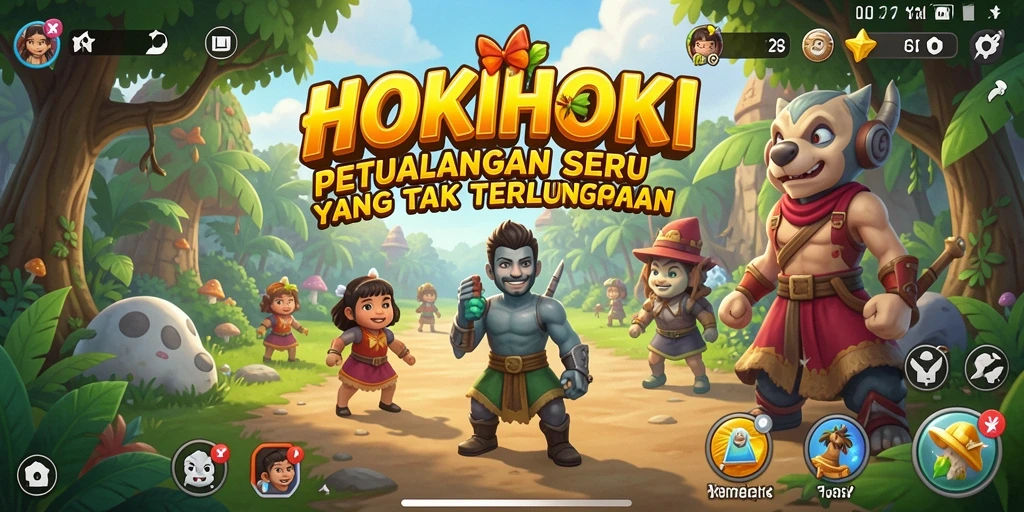 Tampilan gameplay HOKIHOKI yang penuh warna dan mendebarkan.