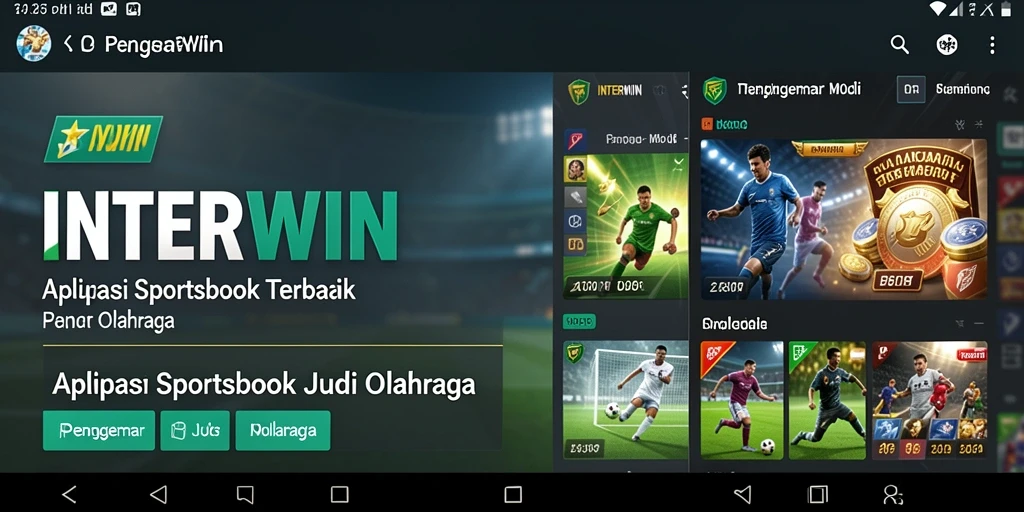 Tangkapan layar aplikasi INTERWIN dengan tampilan taruhan olahraga yang menarik.