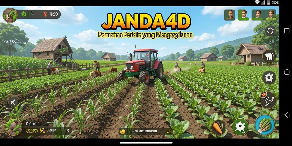 Tampilan menarik dari gameplay <strong>JANDA4D</strong> dalam bertani.
