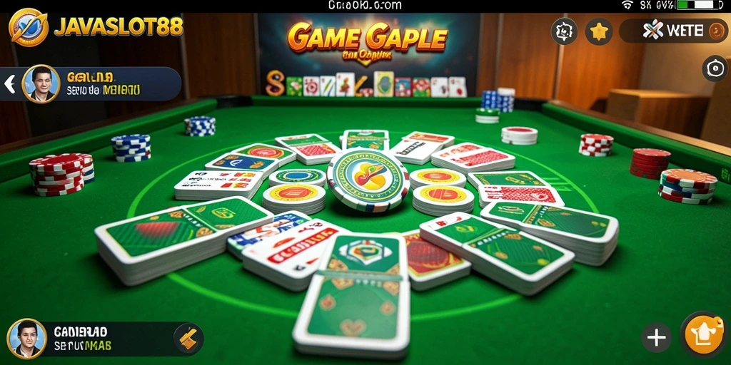 Tampilan gameplay seru dari JAVASLOT88 saat pertandingan Gaple.