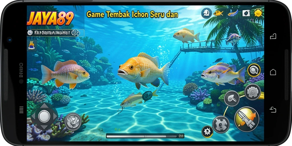 Tampilan menarik dari gameplay seru JAYA89 saat menembak ikan.