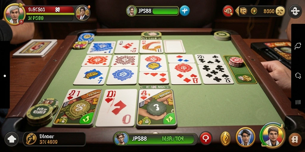 Tampilan menarik dari gameplay Gaple yang menyenangkan.