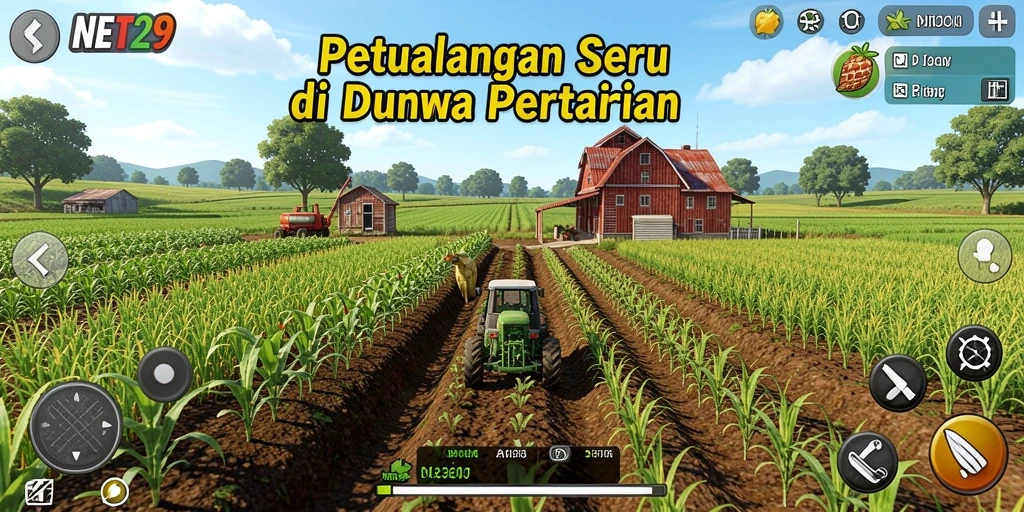 Tampilan gameplay bertani yang menarik di NET29.