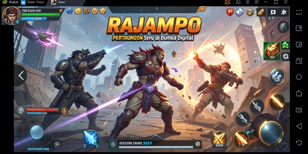 Screenshot gameplay RAJAMPO menampilkan aksi pertarungan yang mendebarkan.