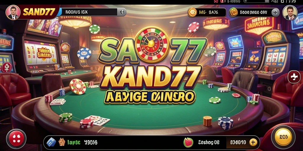 Tampilan utama gameplay SAND77 yang menampilkan keseruan permainan Kasino.