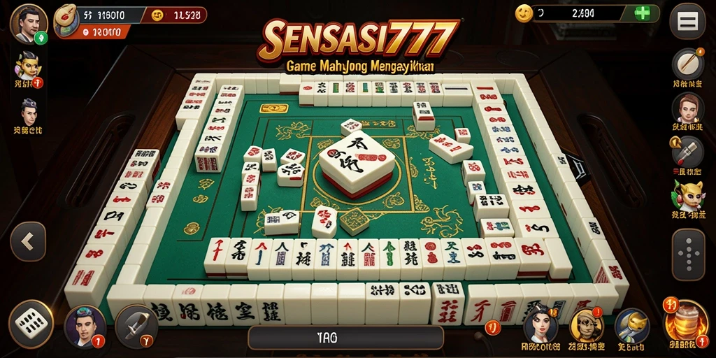 Tampilan gameplay menantang dengan papan Mahjong yang berwarna-warni.