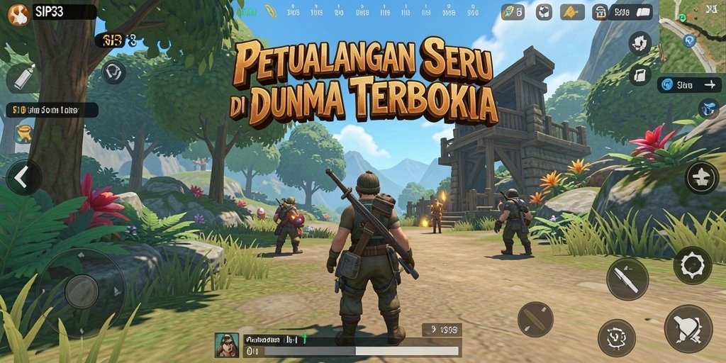 Tampilan permainan <strong>SIP33</strong> yang menampilkan petualangan di dunia terbuka.