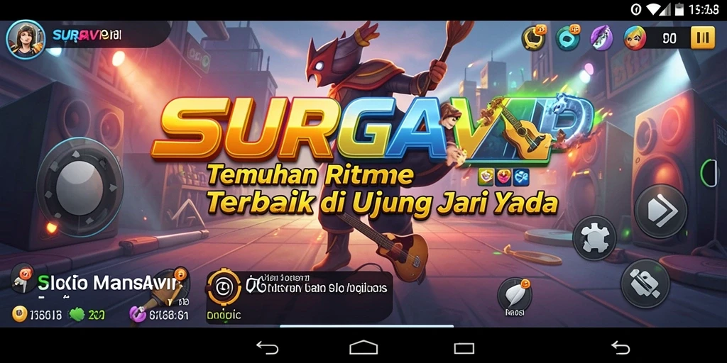 Tampilan menarik dalam SURGAVIP menampilkan koleksi musik interaktif.