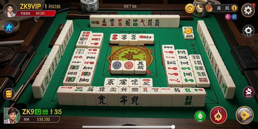Gameplay Mahjong menarik dalam ZK9VIP dengan grafis yang menawan.